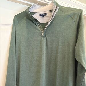 Peter Millar Men's Stealth Green Quarter Zip